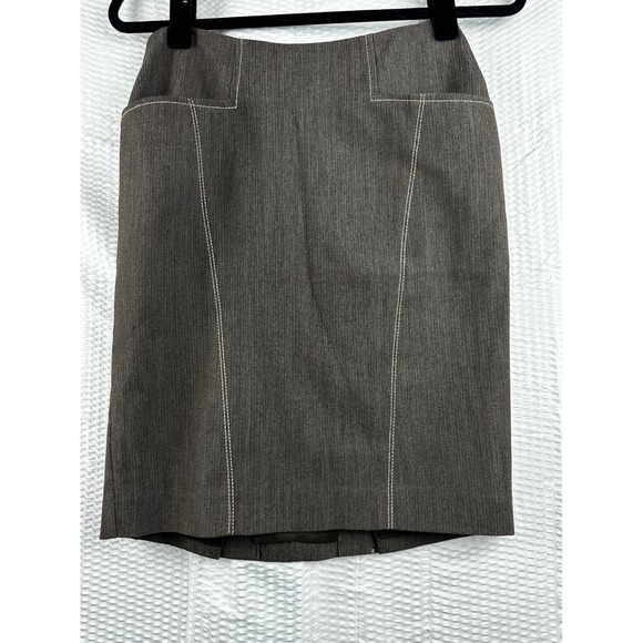 Bebe Pencil Skirt Brown Contour Front pocket Y2K Size 2 NWT - Picture 3 of 12